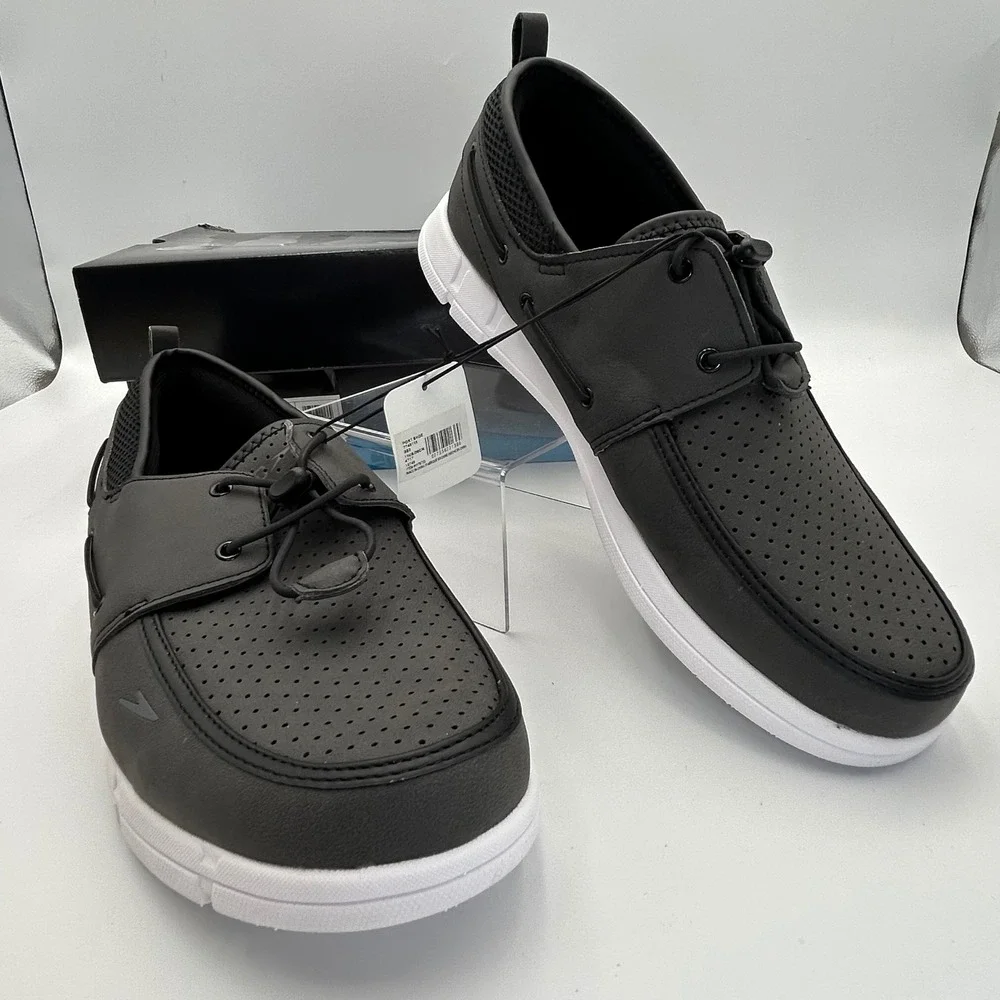 Speedo Mens Port Shoe Size 11 Traction Stability Black White Boat Shoes 1178733